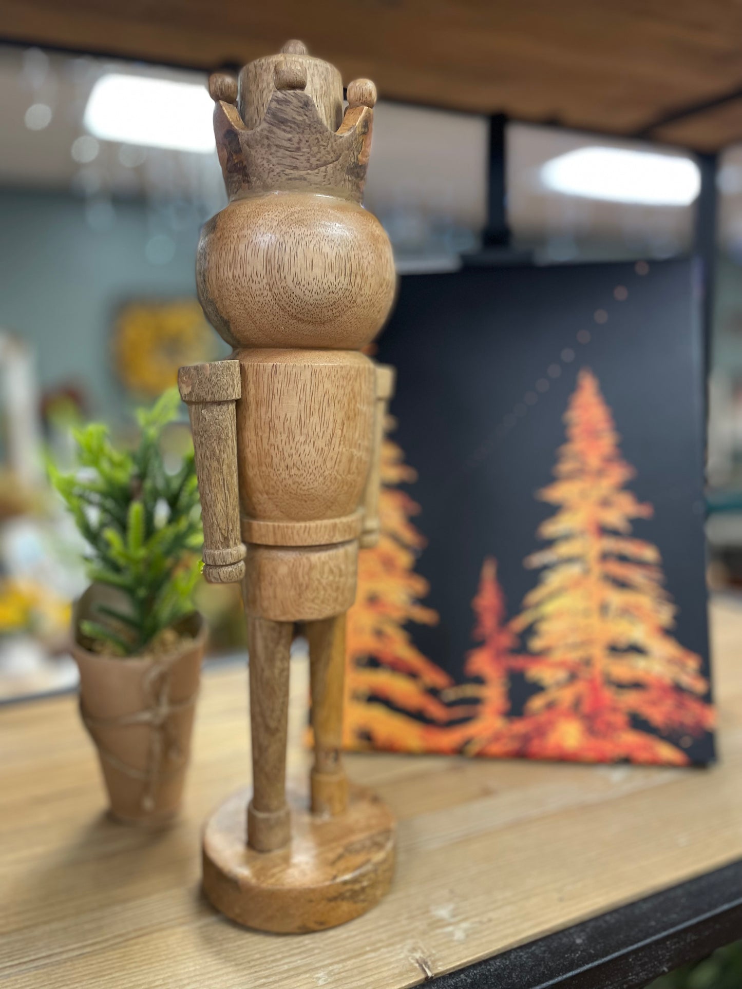 Natural Wooden Nutcracker 16"