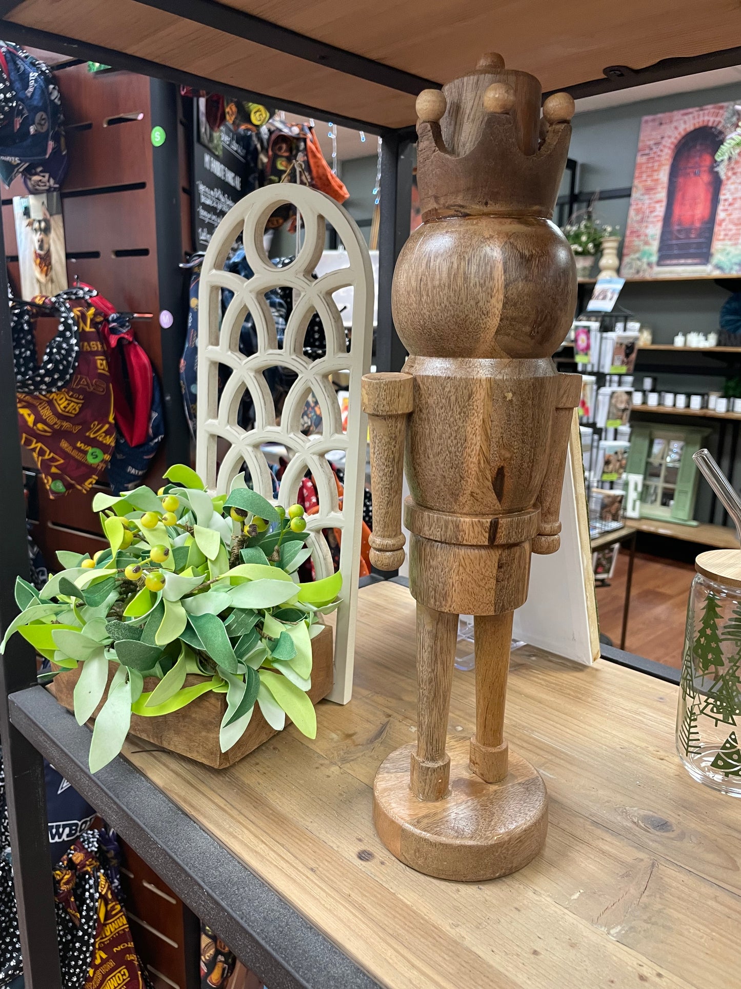 Natural Wooden Nutcracker 16"