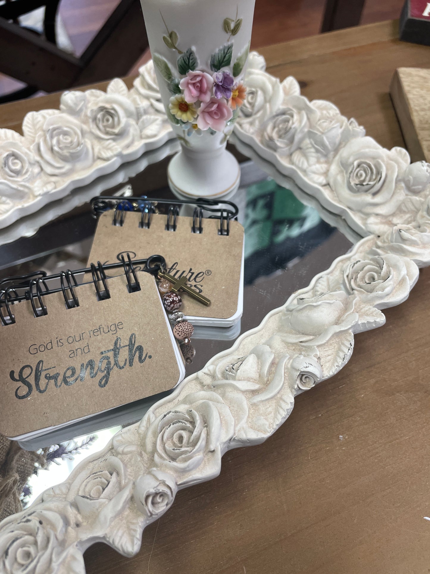 Mirrored Tray w/Roses