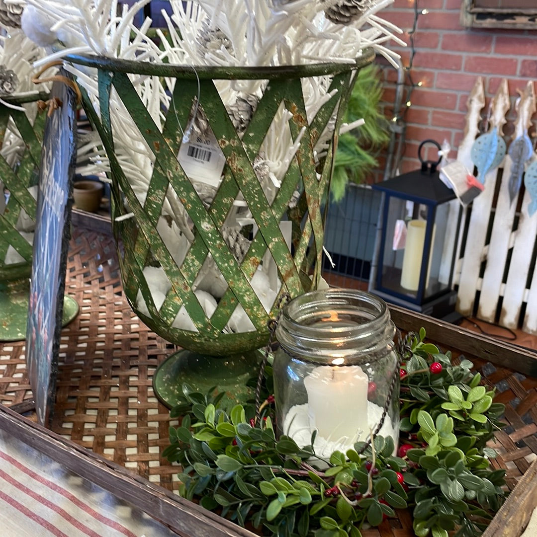 LG  Distressed Green Planter