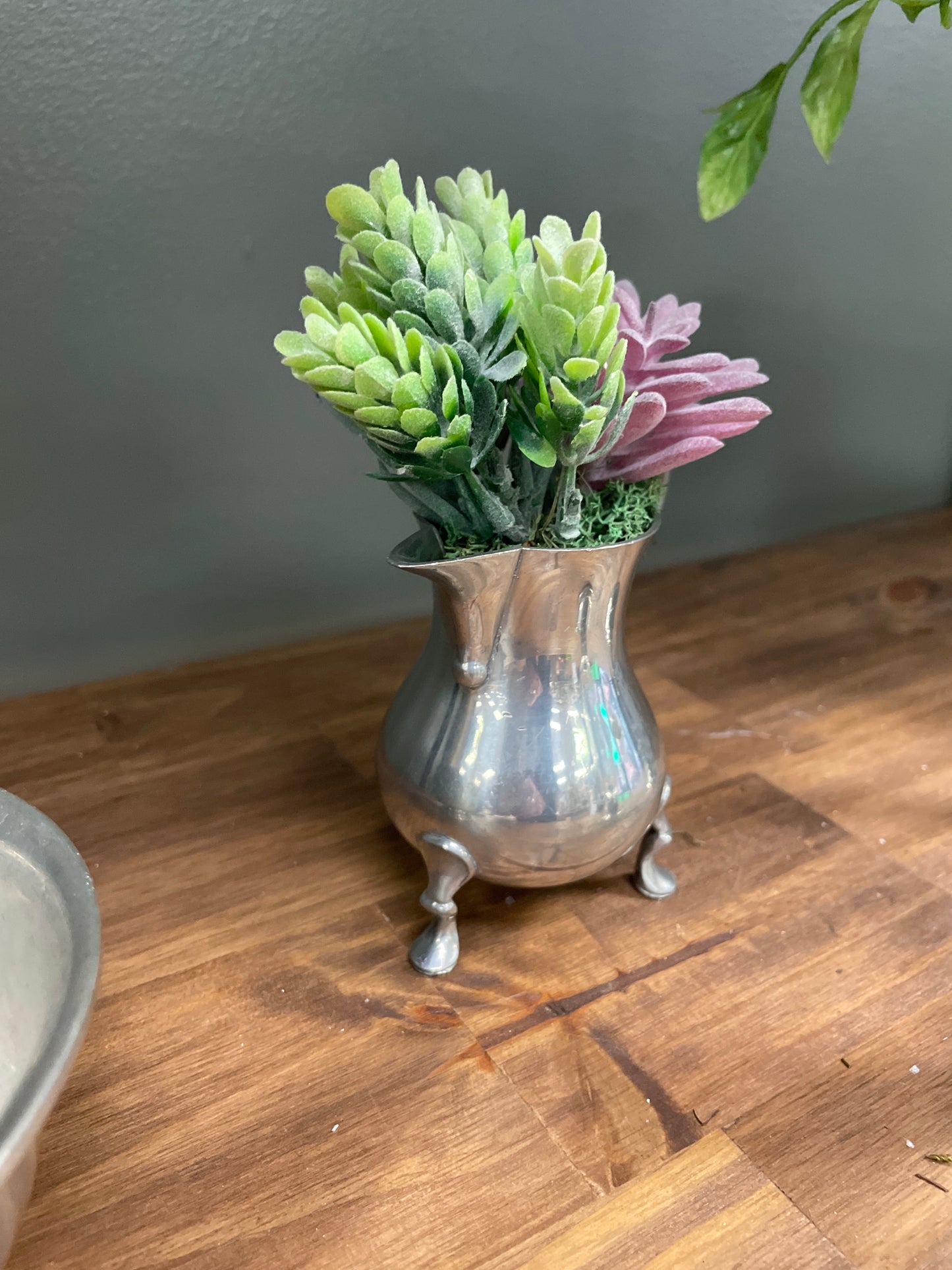Pewter Pitcher with Faux Lavender