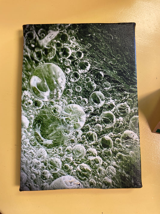 Mini Canvas - Green Bubbles