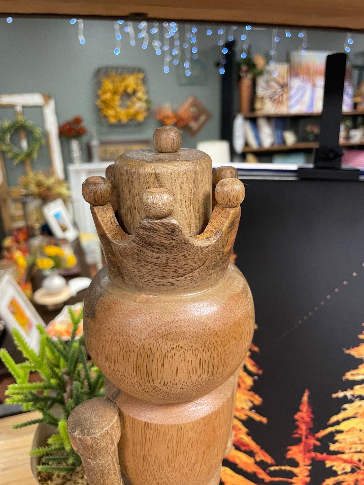 Natural Wooden Nutcracker 16"