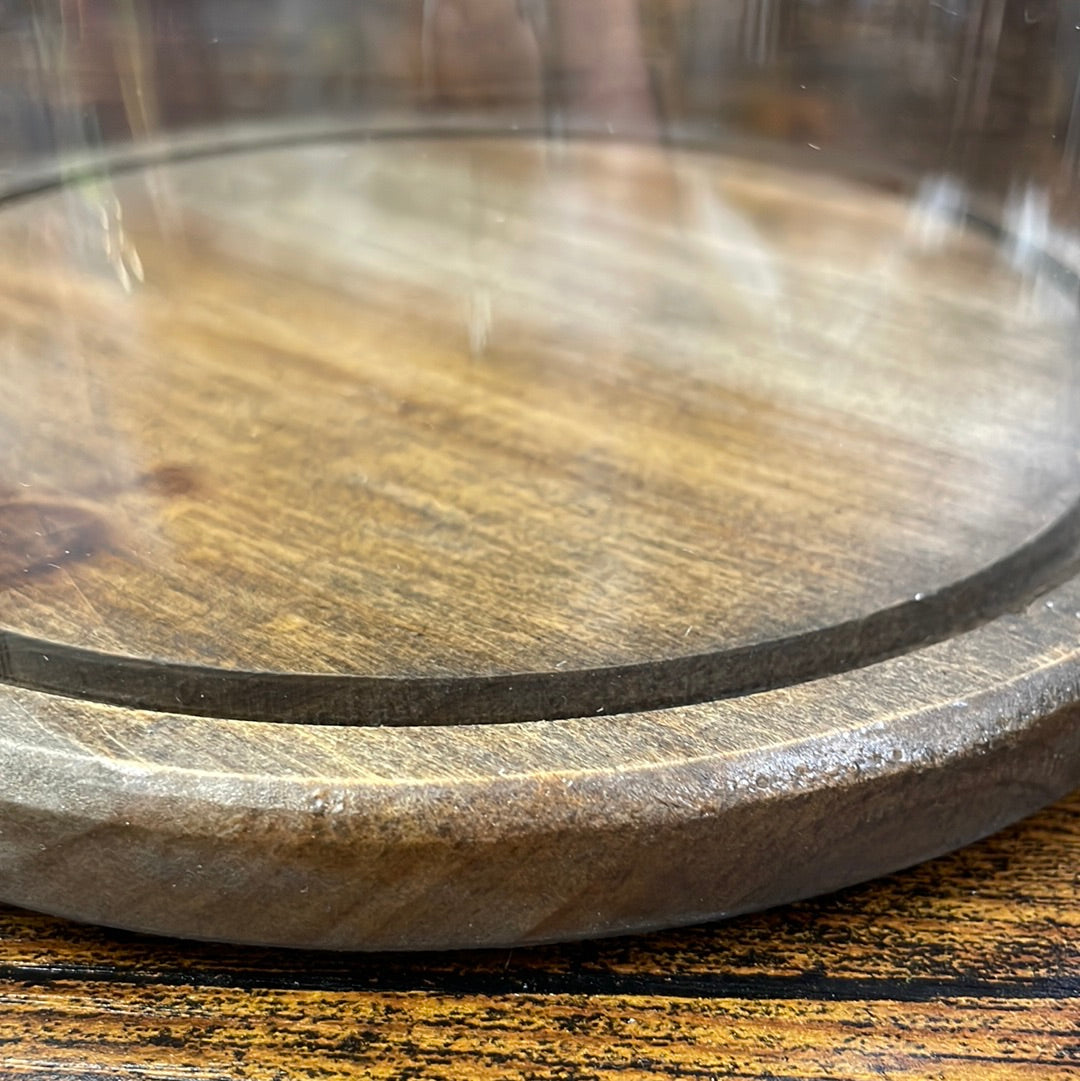 Glass Cloche w/wood base