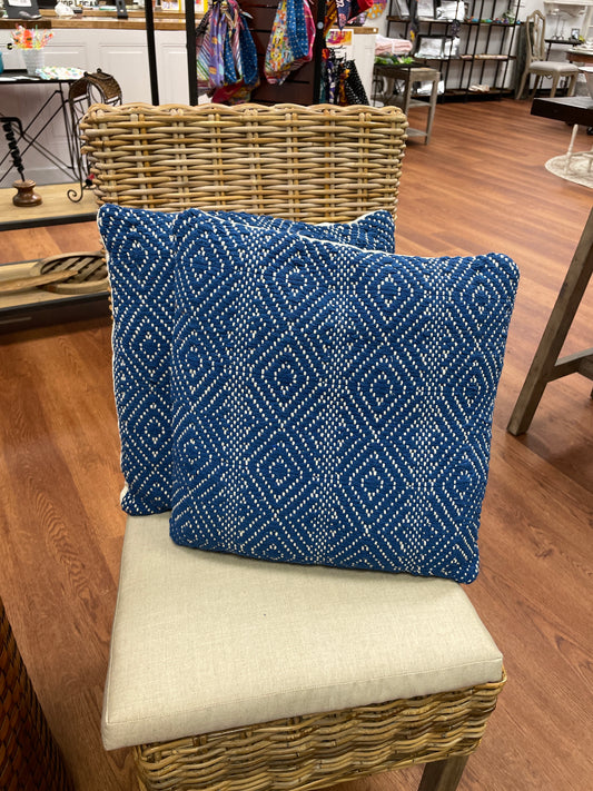Blue Geo Design Pillow