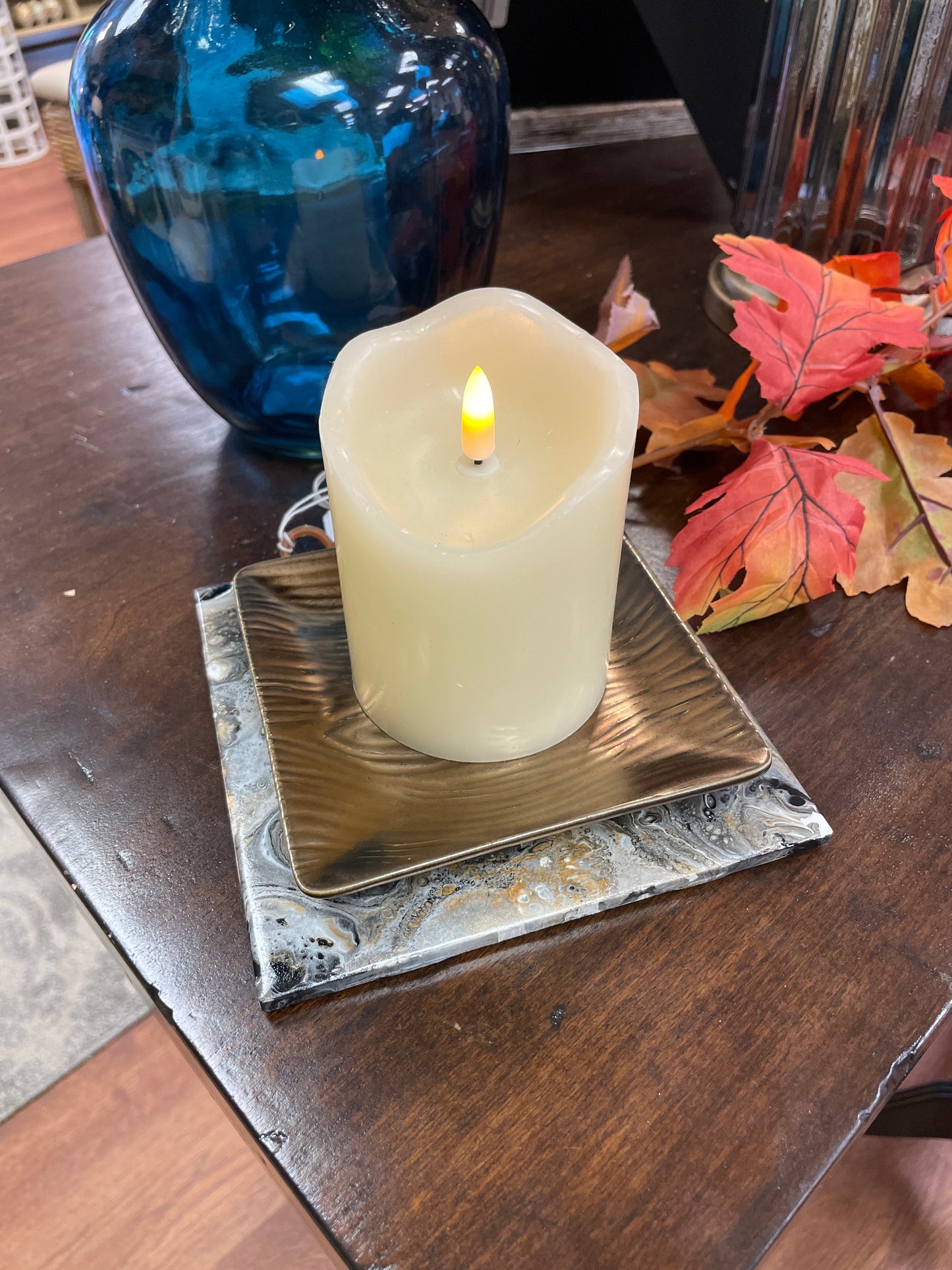 Gold & Silver Marbled Tray