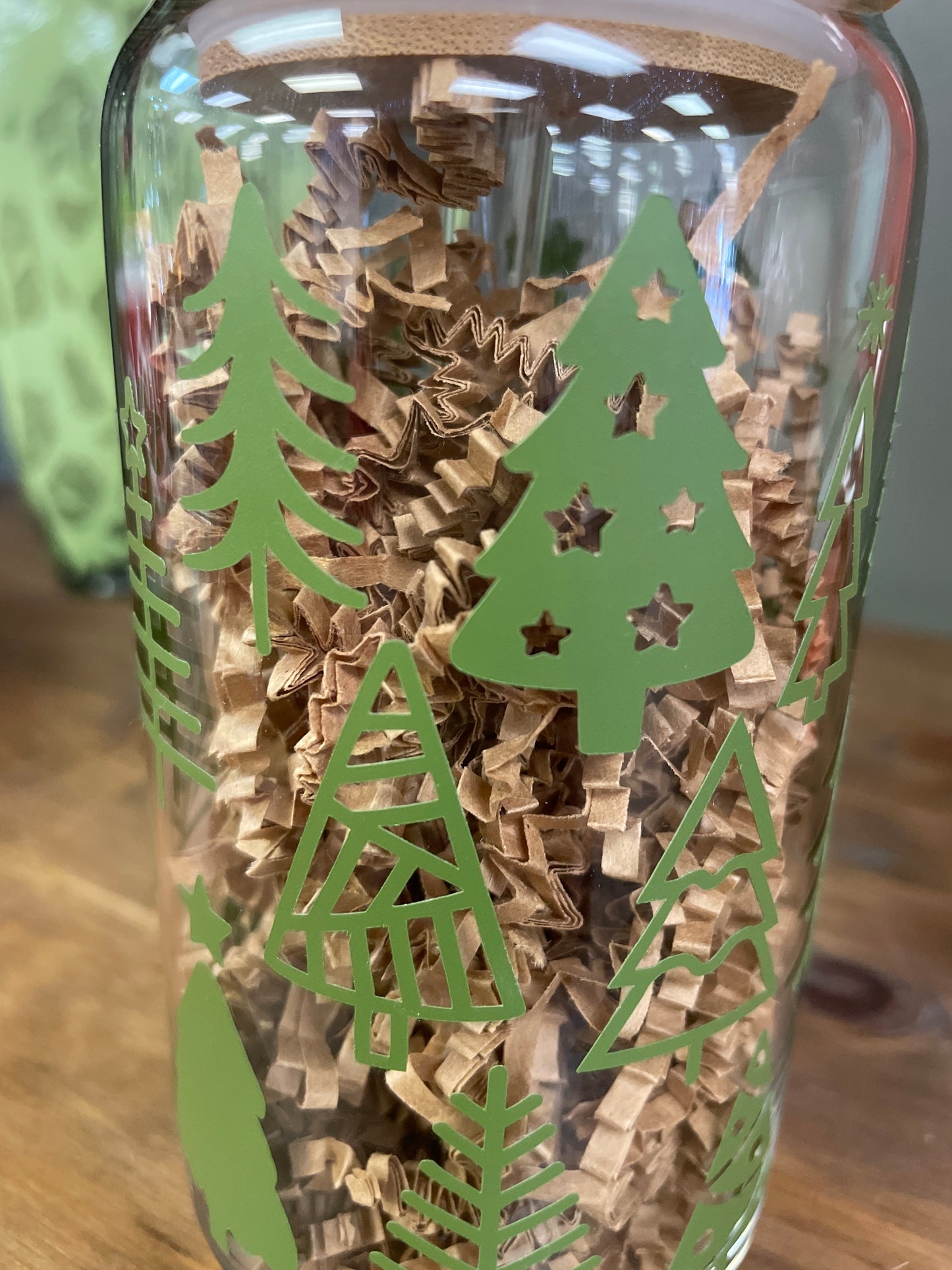 Tree Glass Cup w/ Straw