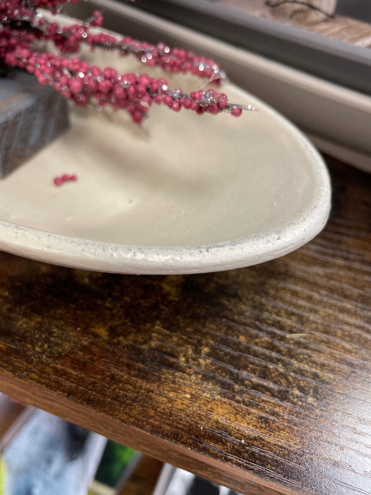 Oval Wood Tray - Lt Gray