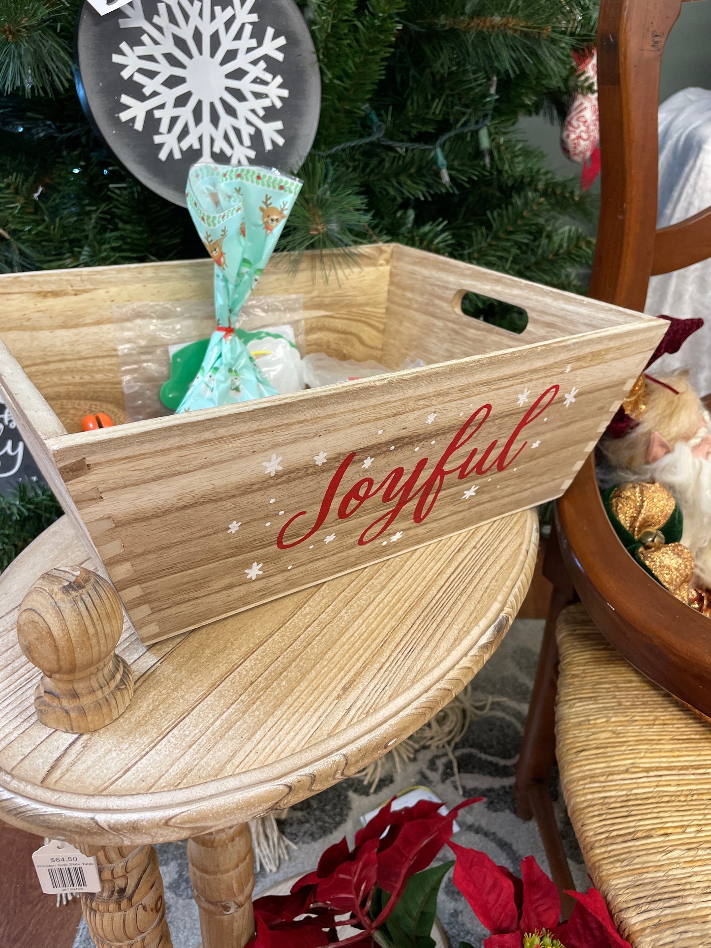 Joyful Wood Basket