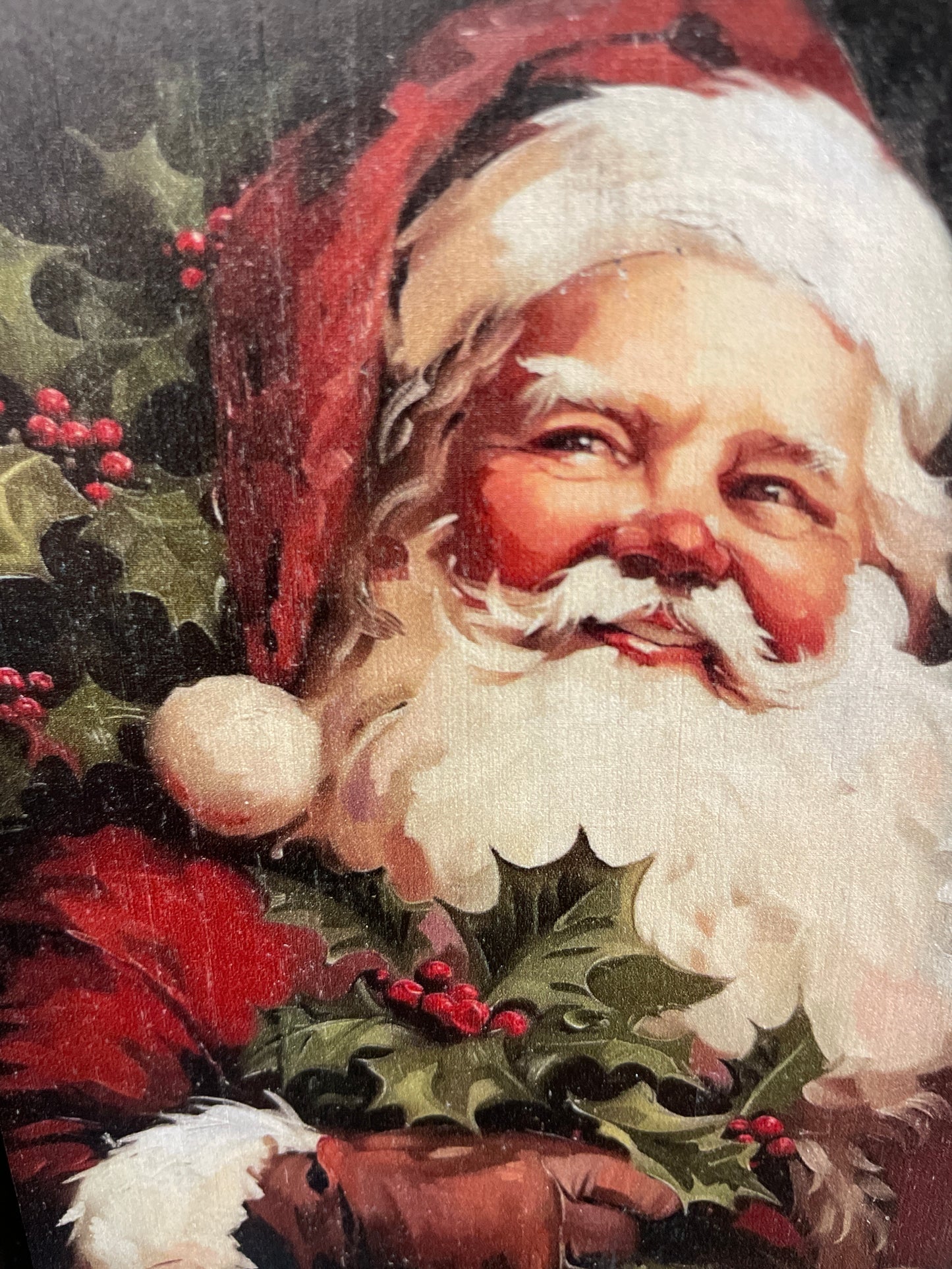 Vintage Santa Wood Block