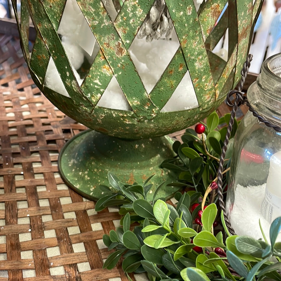 LG  Distressed Green Planter