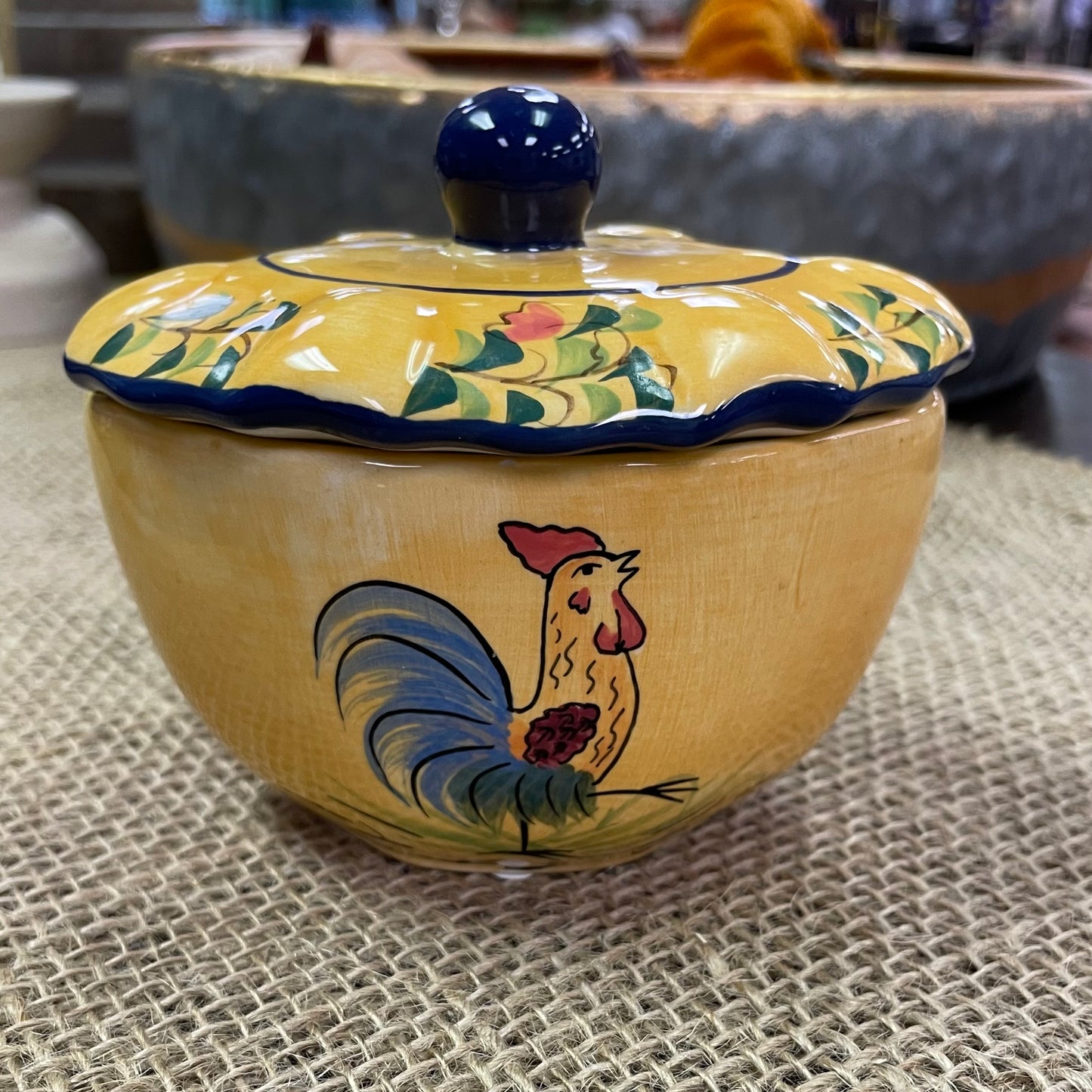 Small Rooster Lidded Sugar bowl