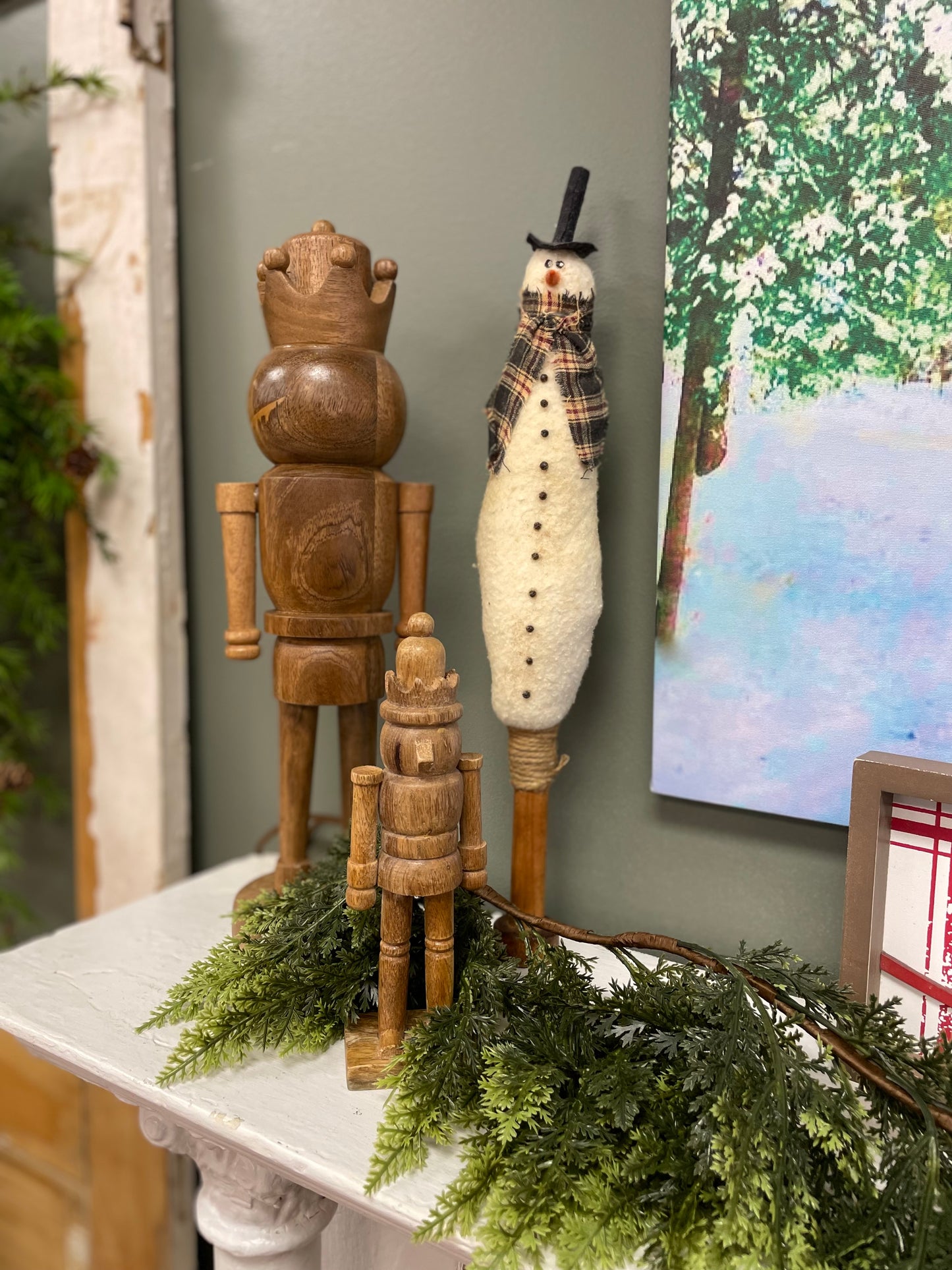 Natural Wooden Nutcracker 16"