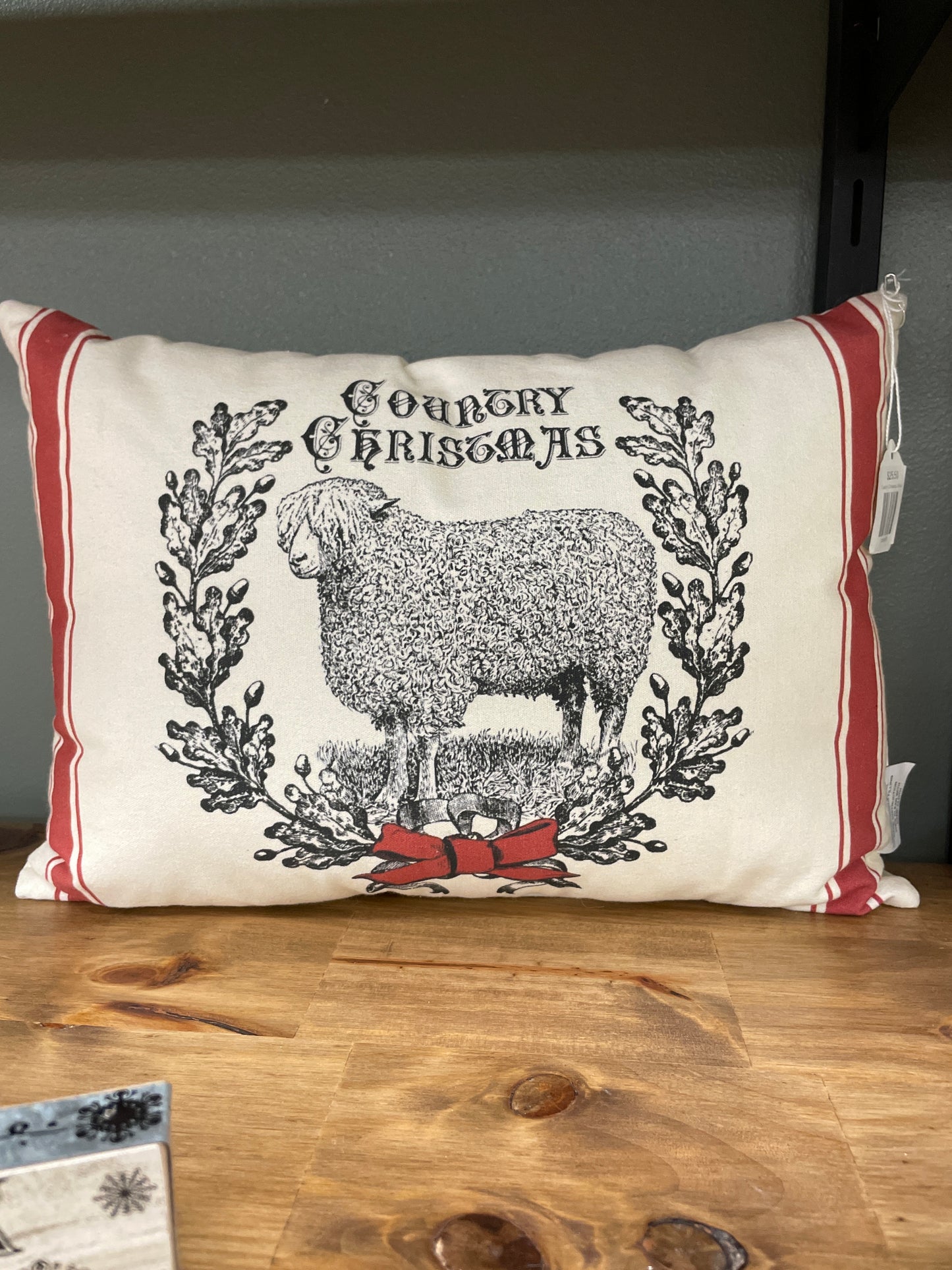 Country Christmas Sheep Pillow
