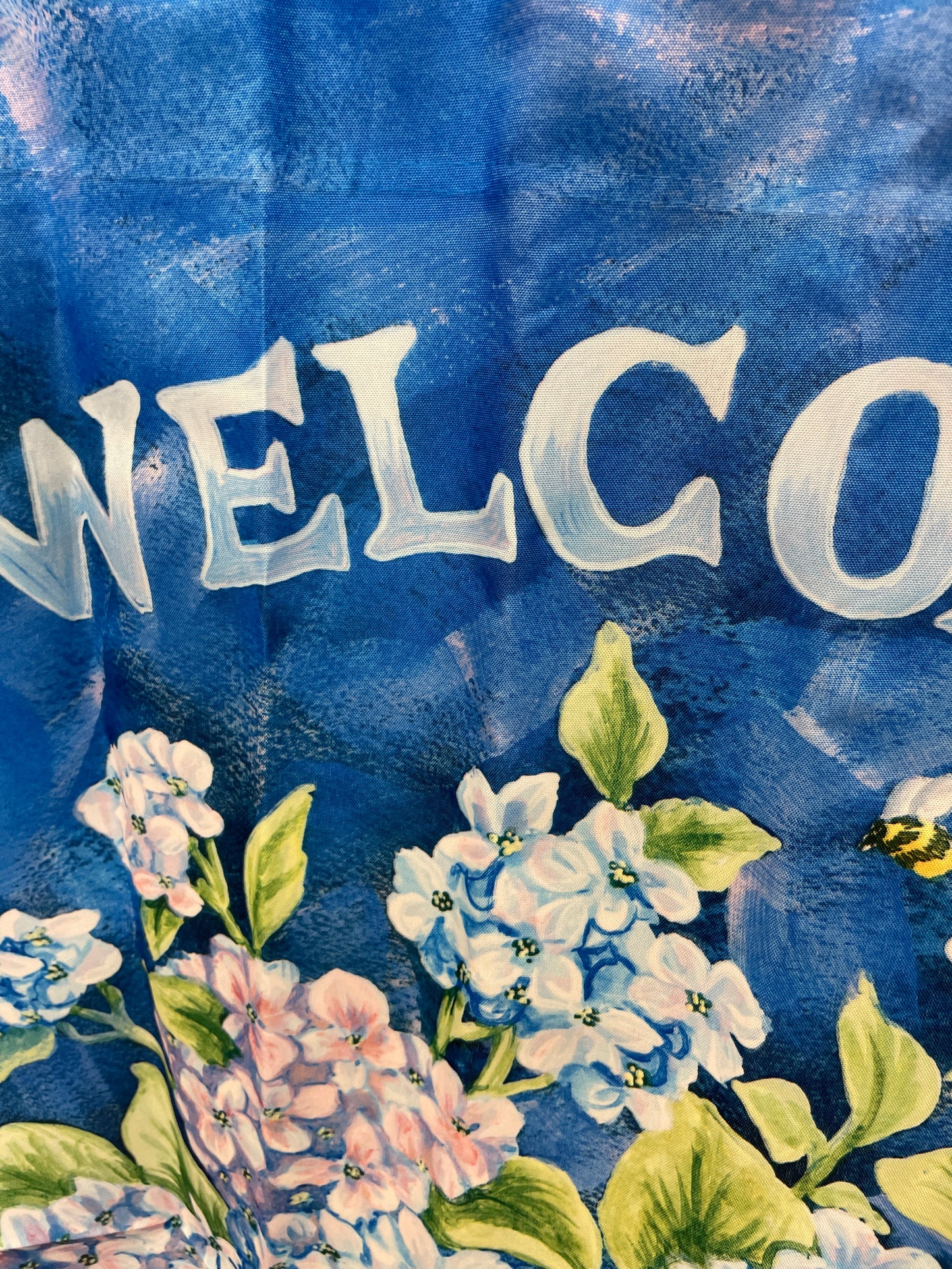 Welcome Hydrangea House Flag