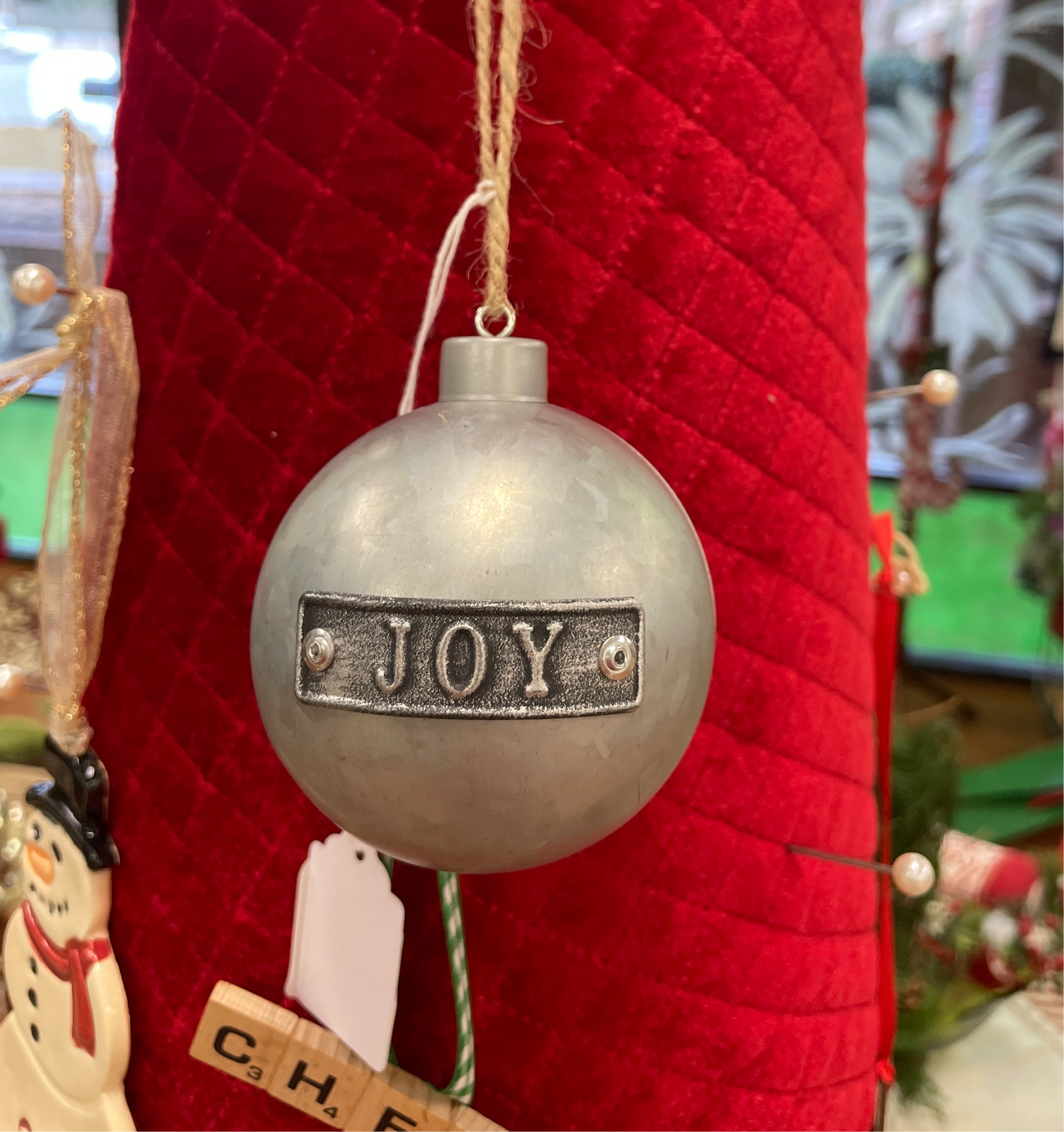 Joy Silver Ornament