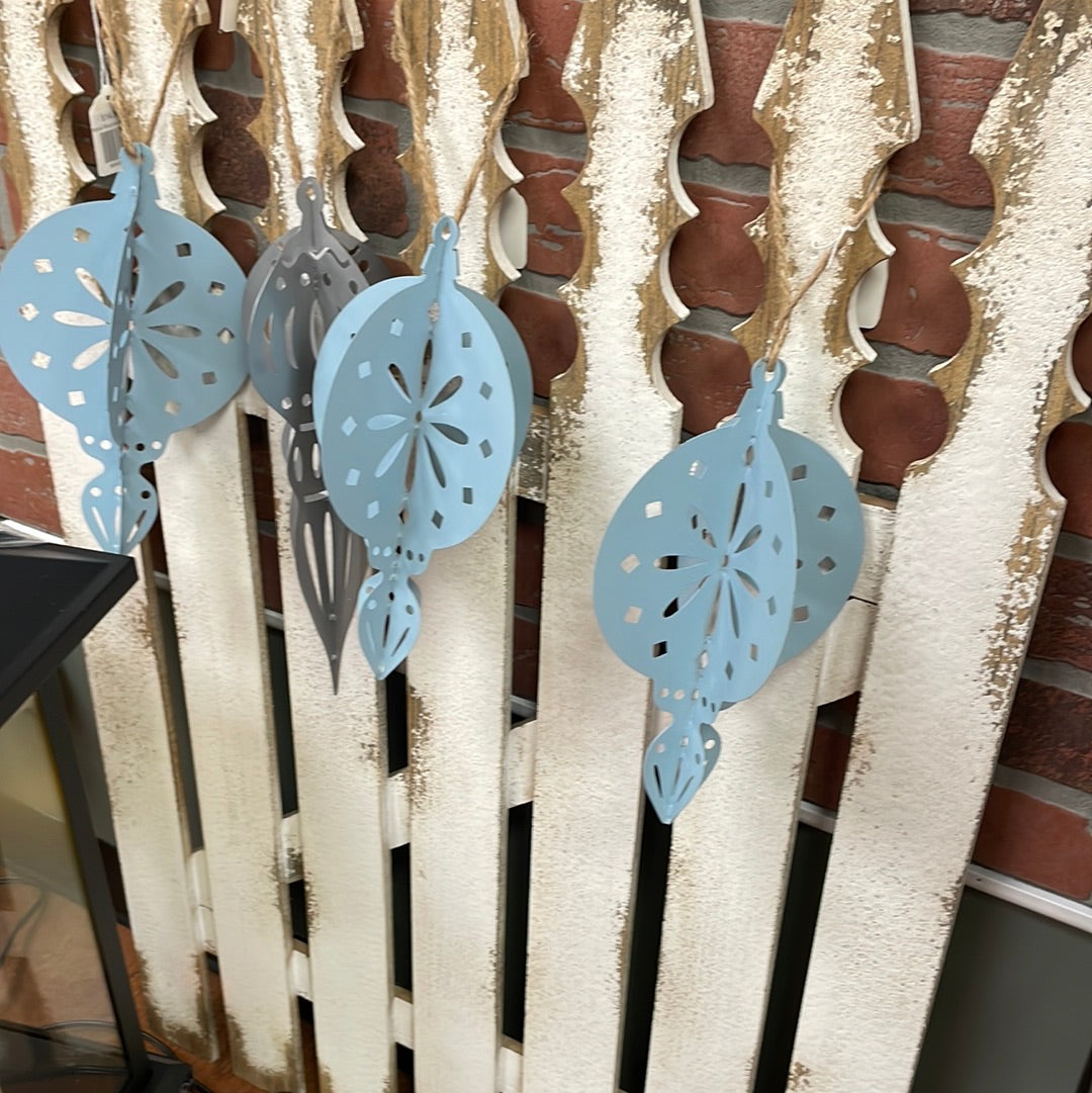 Metal Blue ornaments