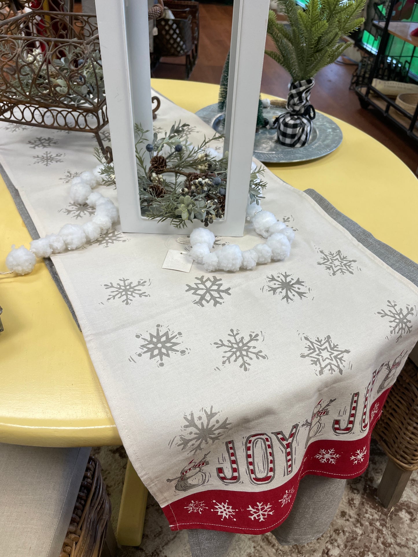 Joy Snowman Table Runner