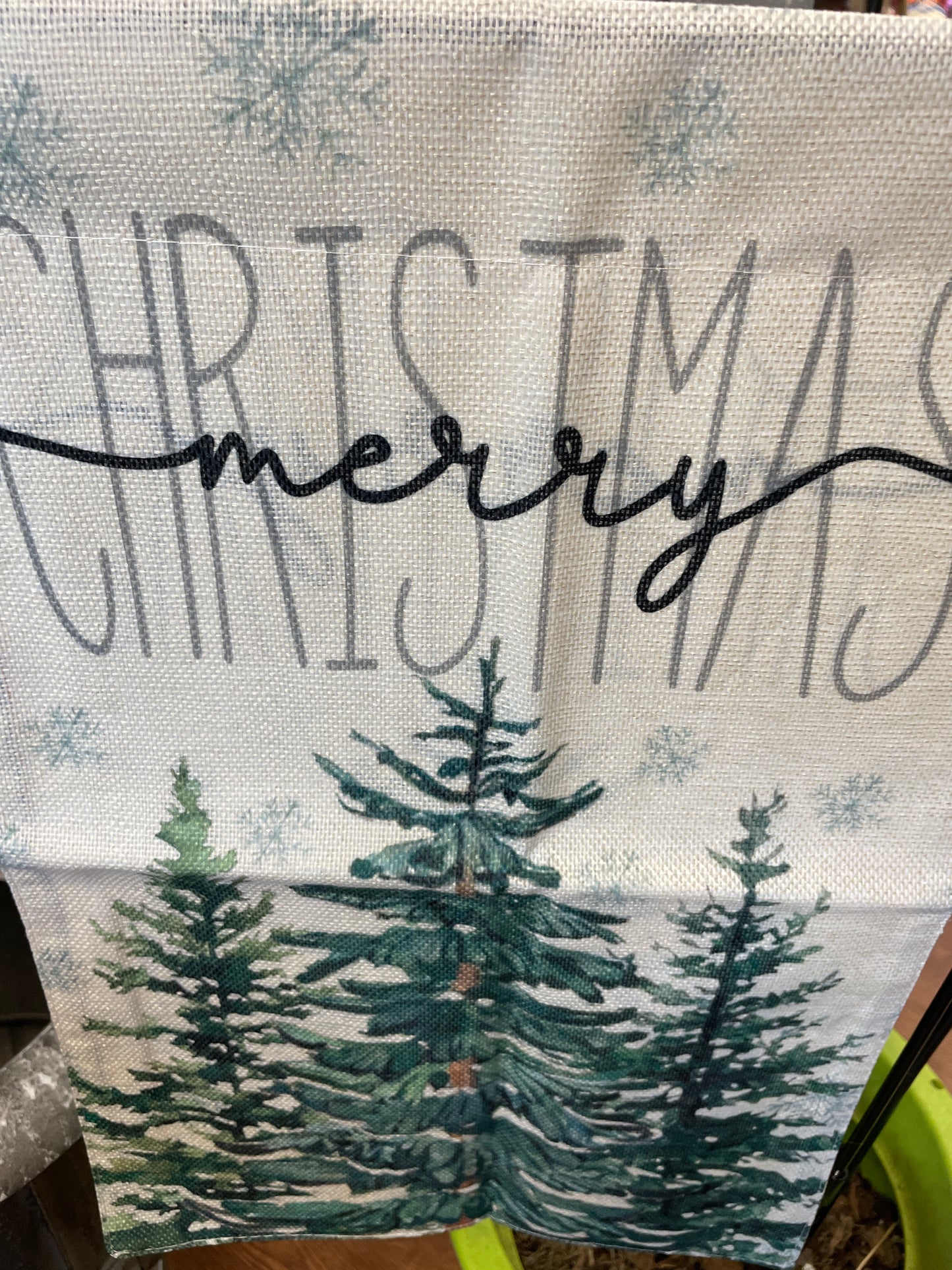 Garden Flag - Merry Christmas Trees