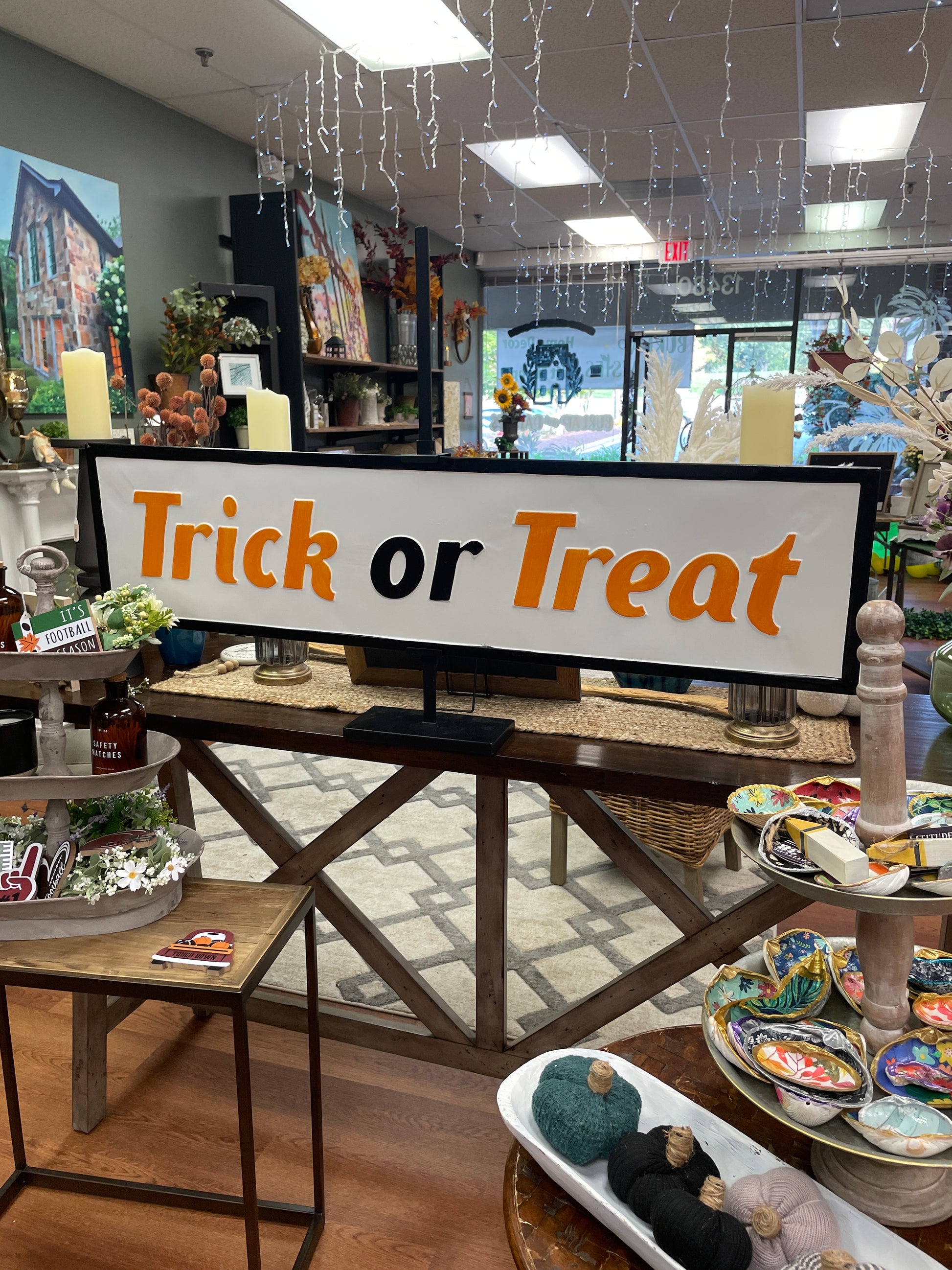 Trick or Treat LG Enamel Sign