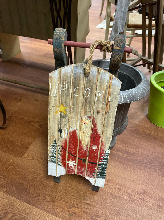 Welcome Wooden Sled