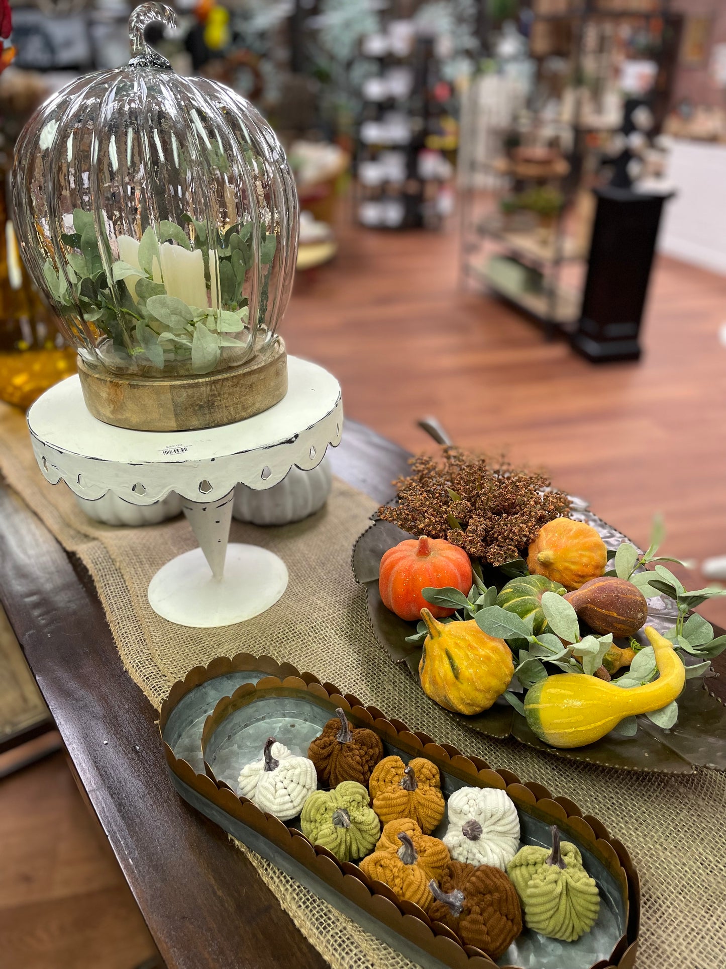 Pumpkin Cloche wood base