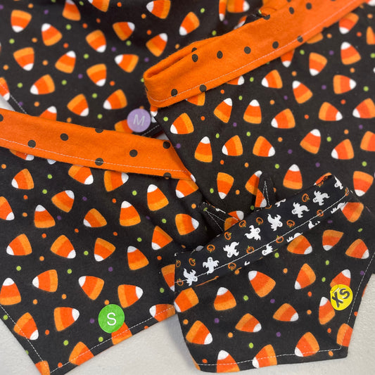 Candy Corn w/Orange & Black Flannel Ghosts