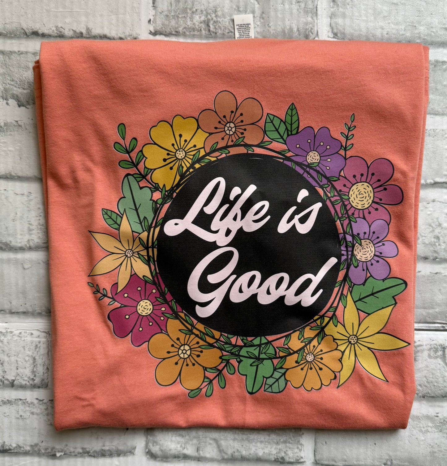 Life is Good Floral Short Sleeve Shirt