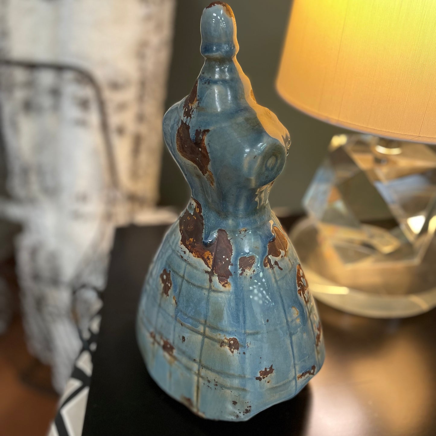 Ceramic Blue Dress Form