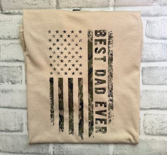 Best Dad Ever- Flag T shirt