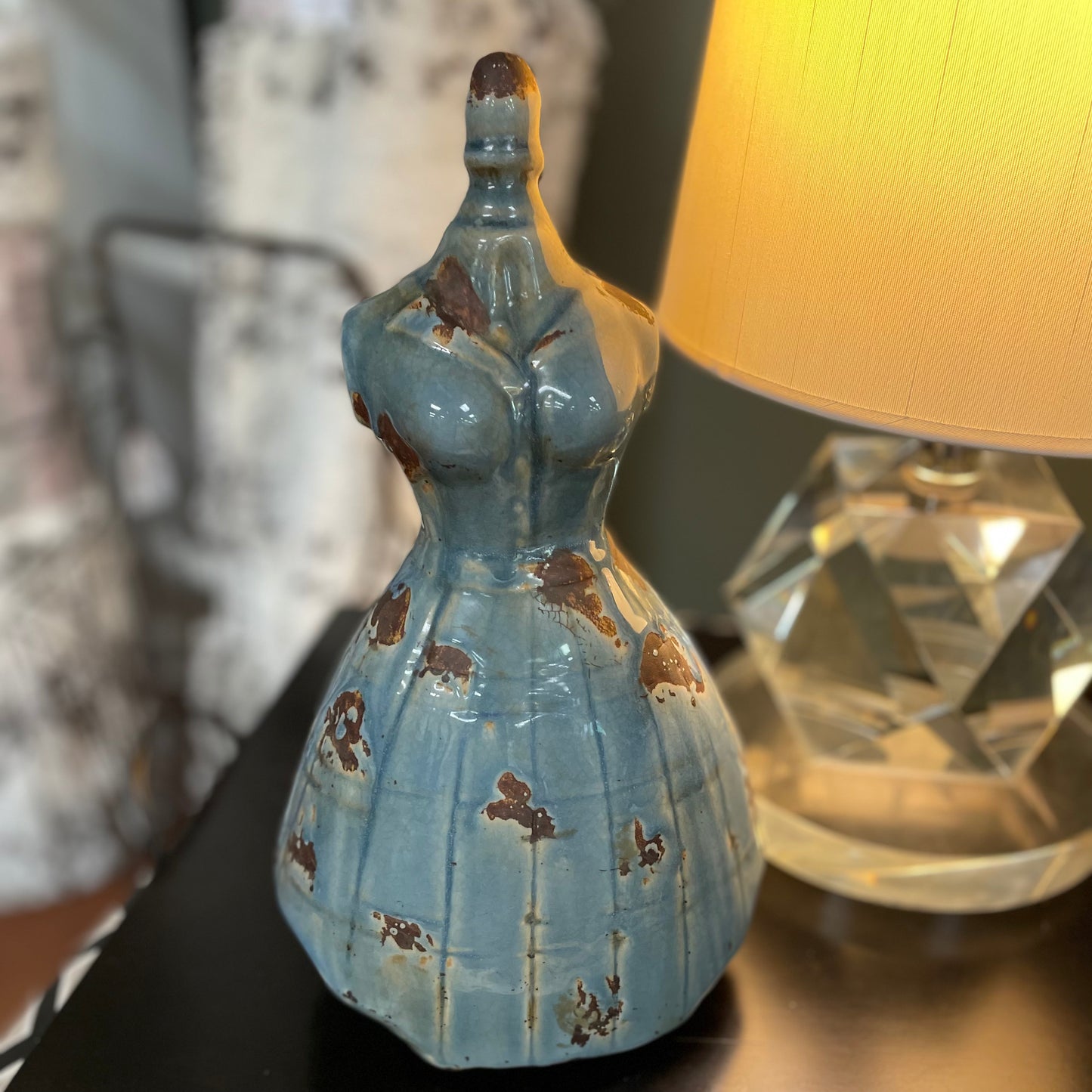 Ceramic Blue Dress Form