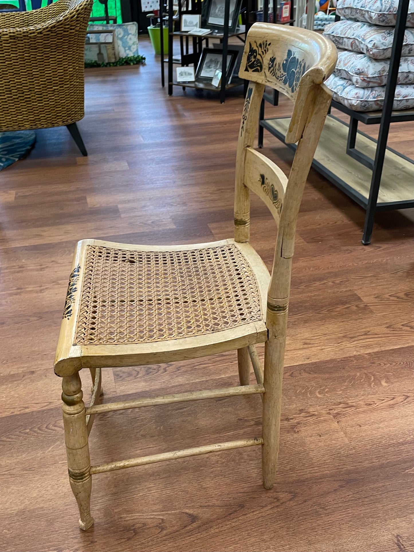 Set of 4 Wooden Bird/Cane Chairs