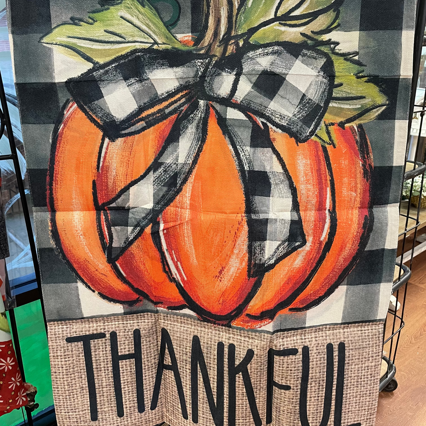 House Flag - B/W Welcome Pumpkin