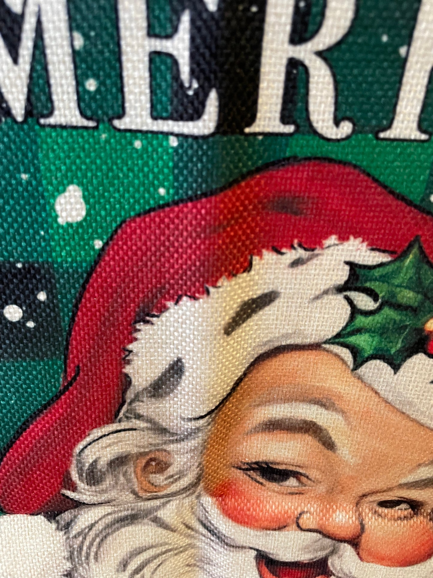 Garden Flag - Santa Green Plaid