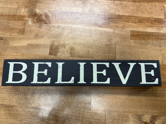 Believe word block