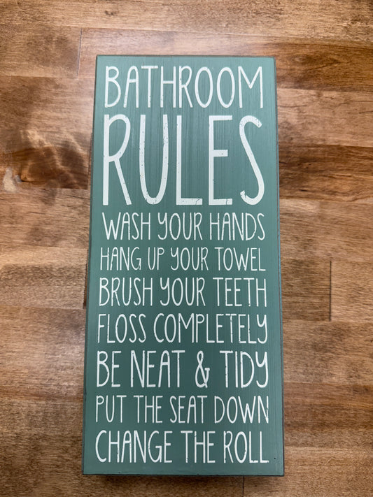 Bathroom Rules Word Block