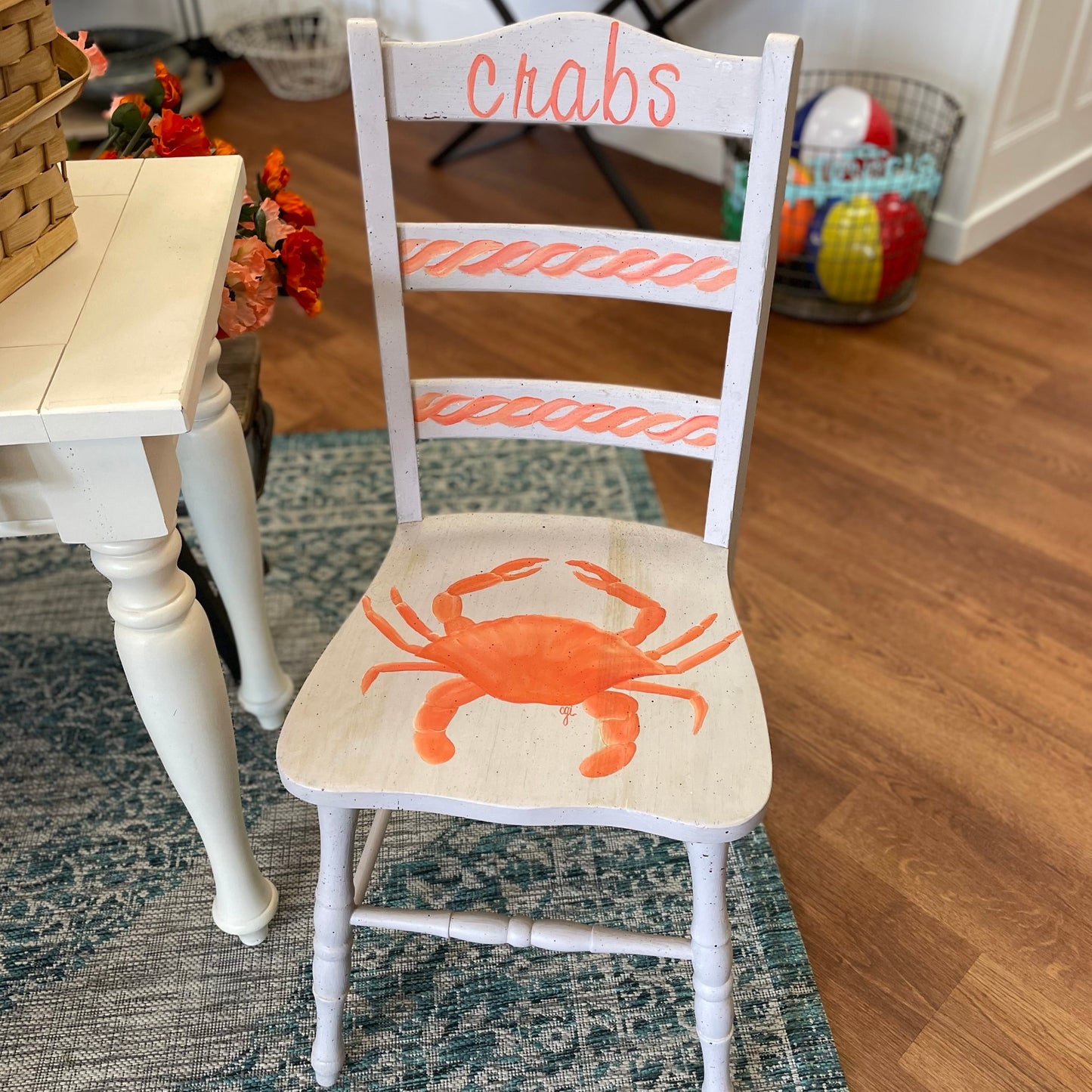 Crab Handpainted Chair