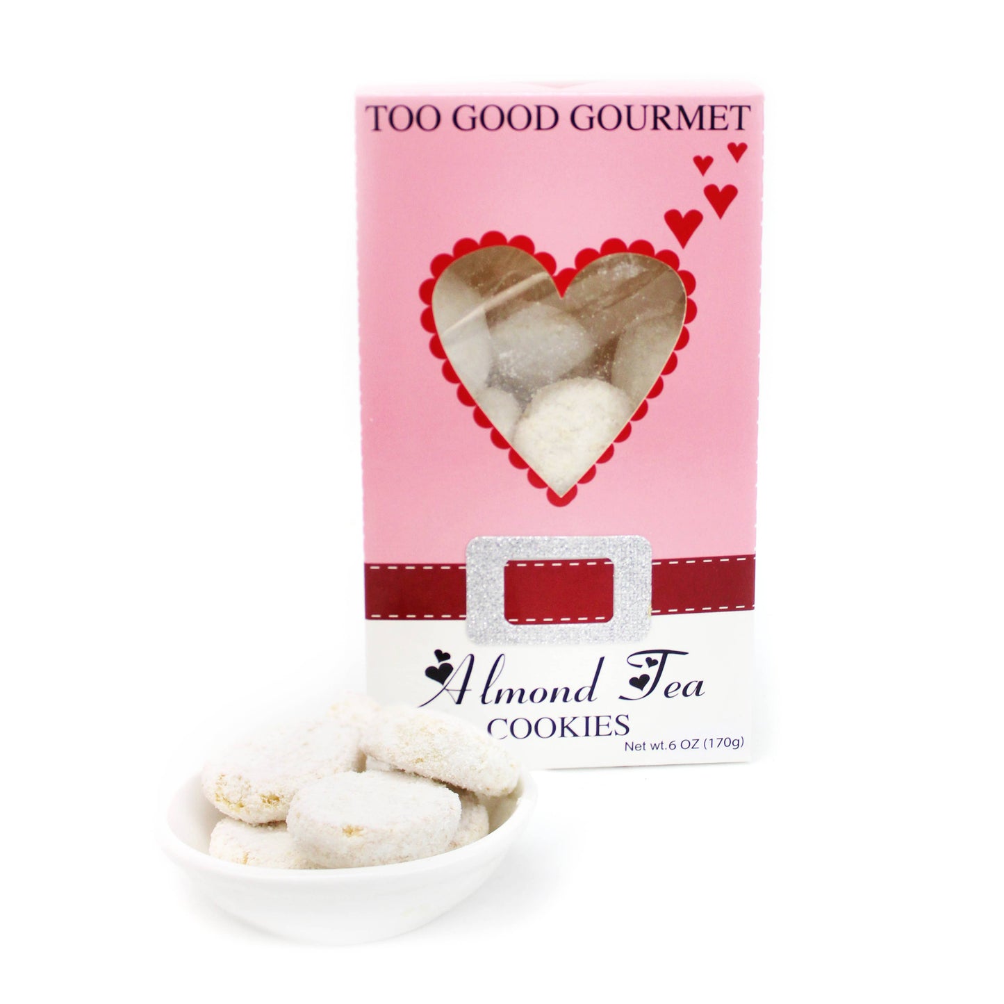 Valentine's Heart Almond Tea Cookies, 7 oz