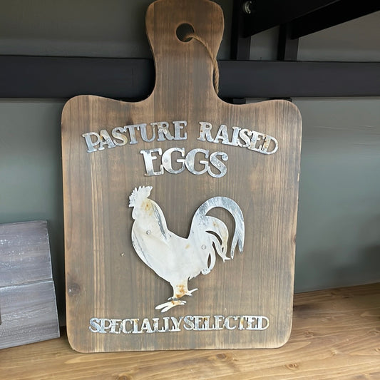 Pasture Raised Eggs Cutting Board