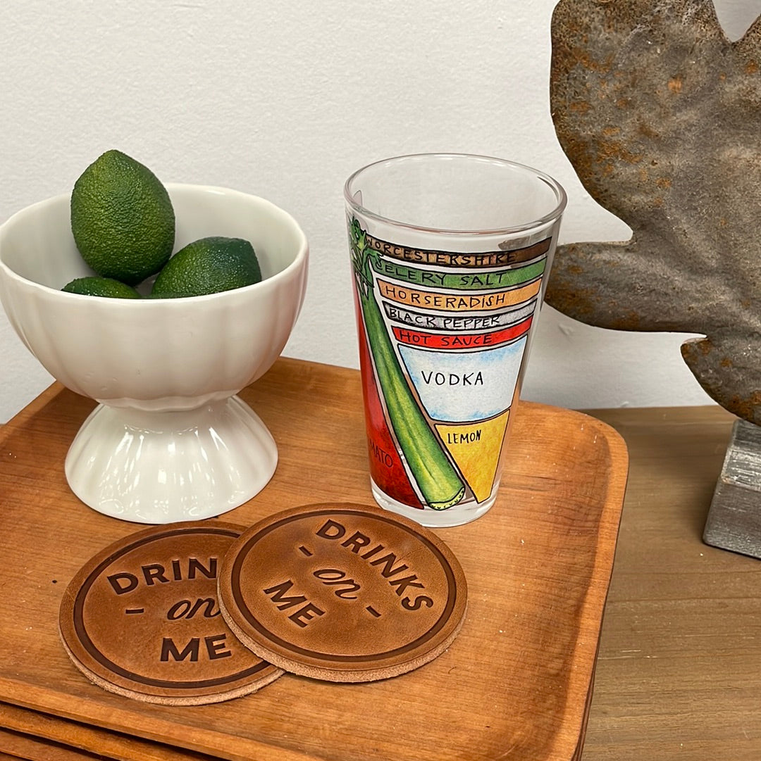 Set of Bloody Mary Glasses Burlap and Daisies