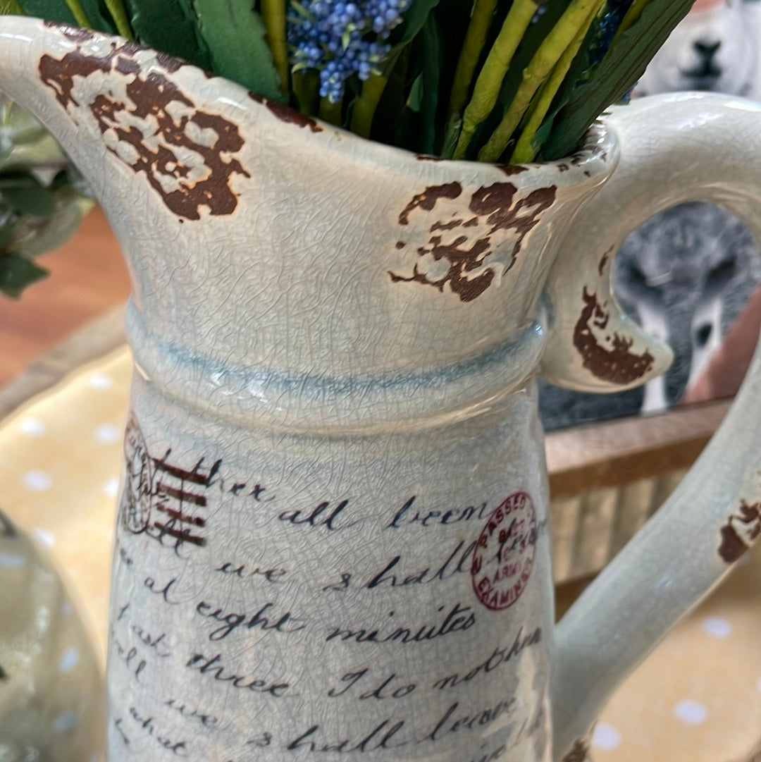 Hand lettered Pitcher