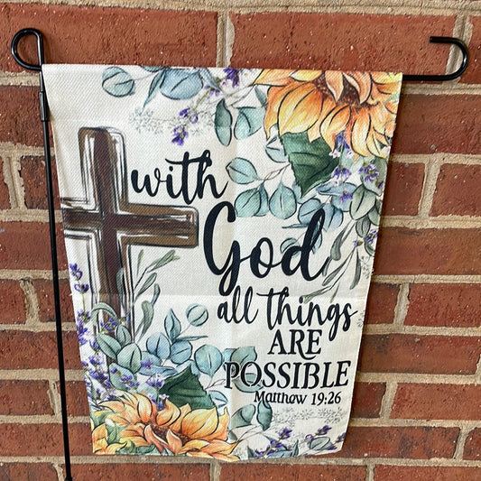 Garden Flag- With God All Things