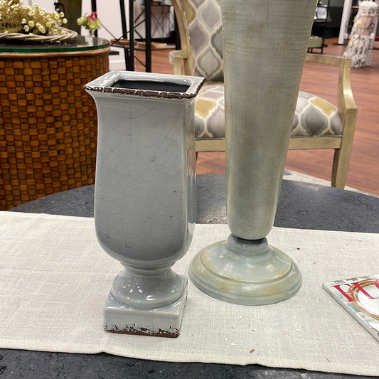 Gray Crackled Vase (tall)