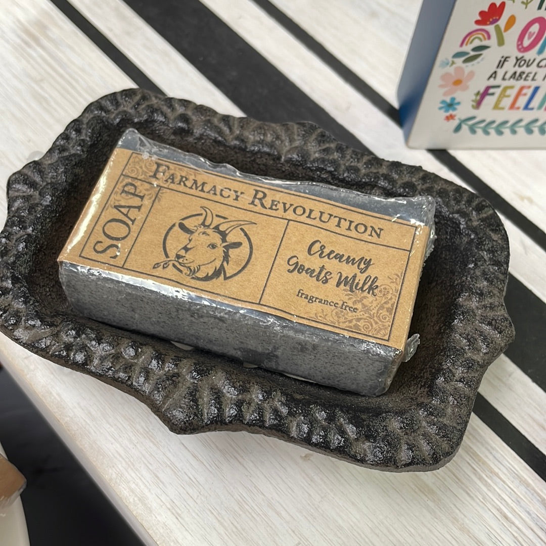 Cast Iron Business Card/Soap Burlap and Daisies