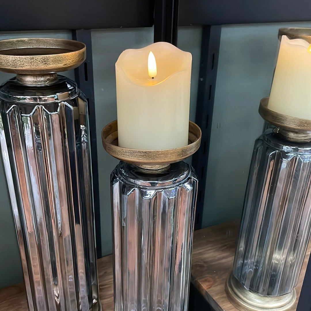 SM Smoke - Fluted Candleholder