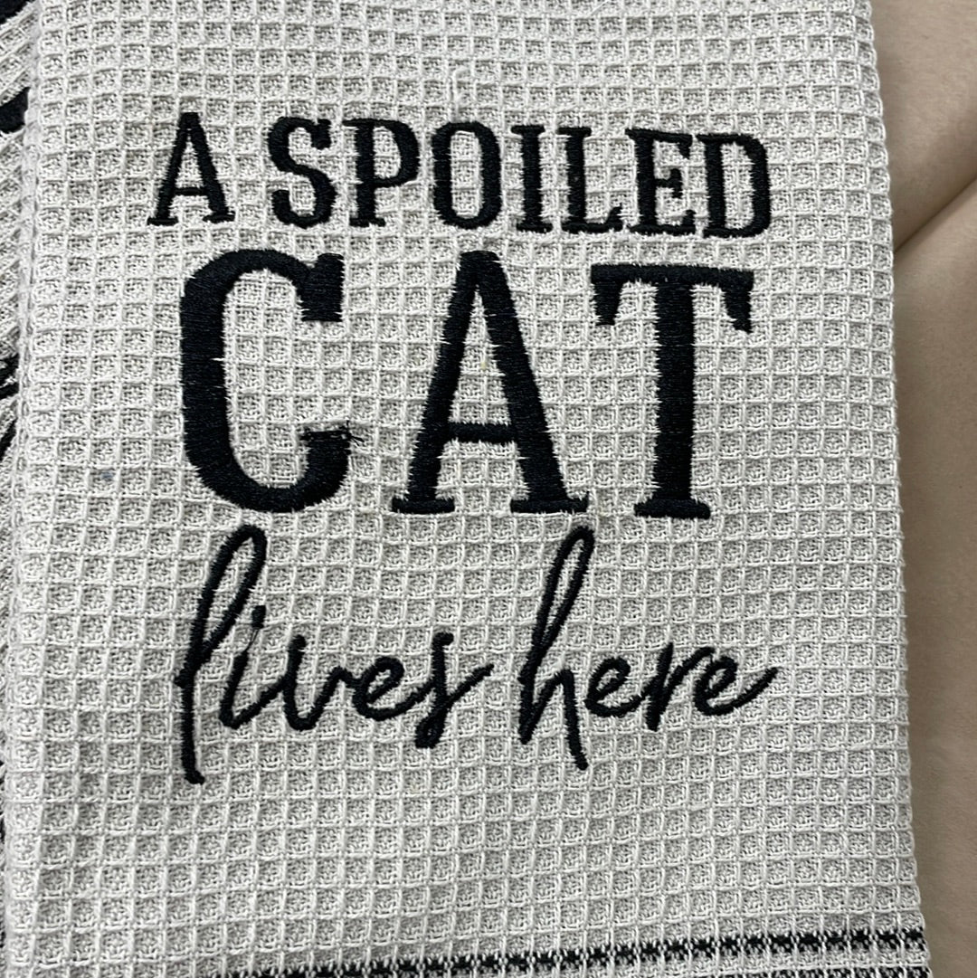 Spoiled Cat Tea Towel