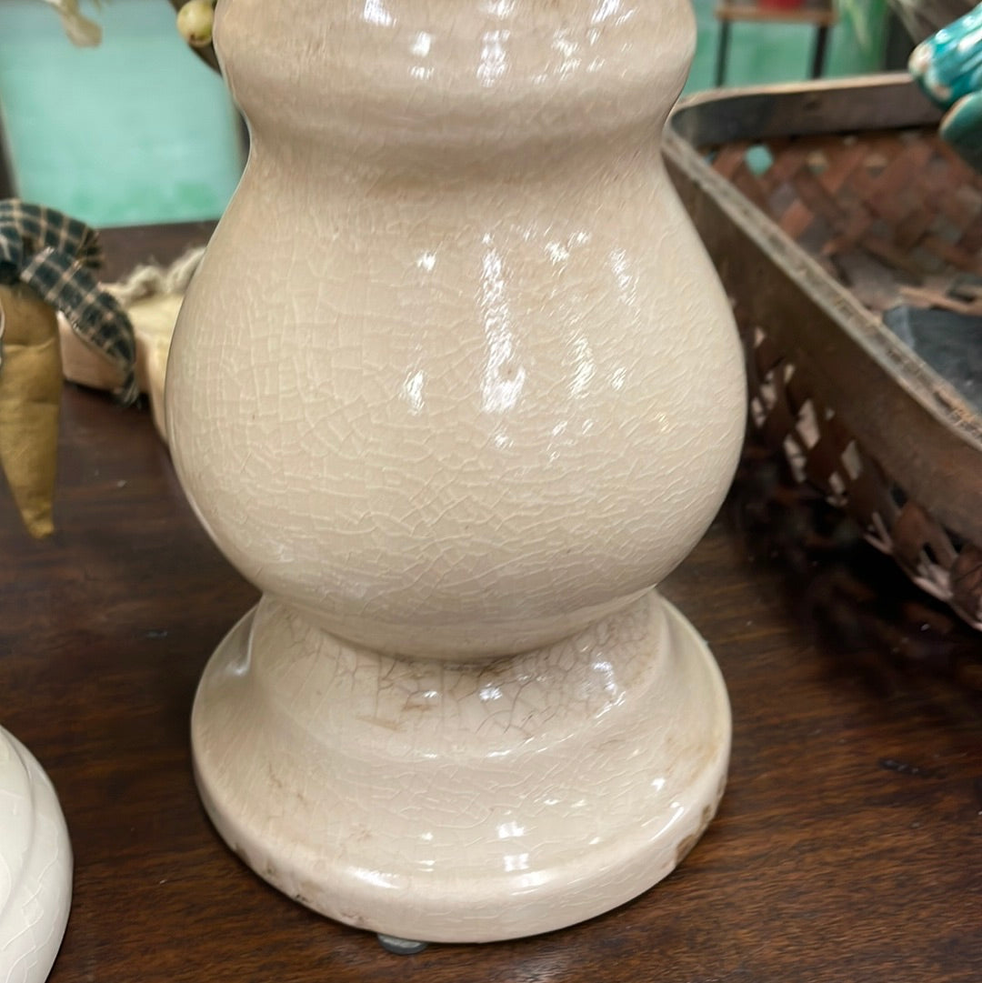 Crackled Ceramic Candle holder - Cream