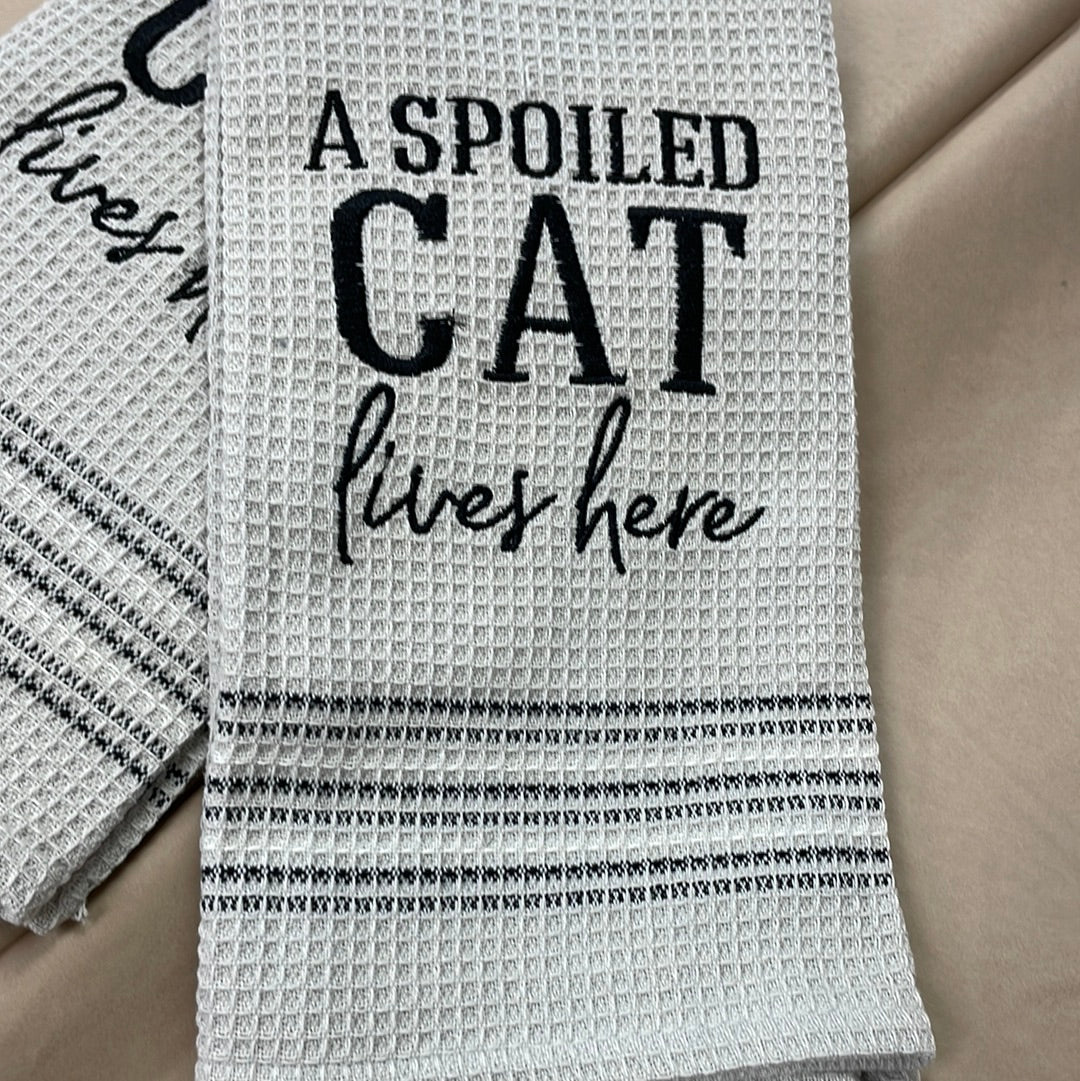 Spoiled Cat Tea Towel