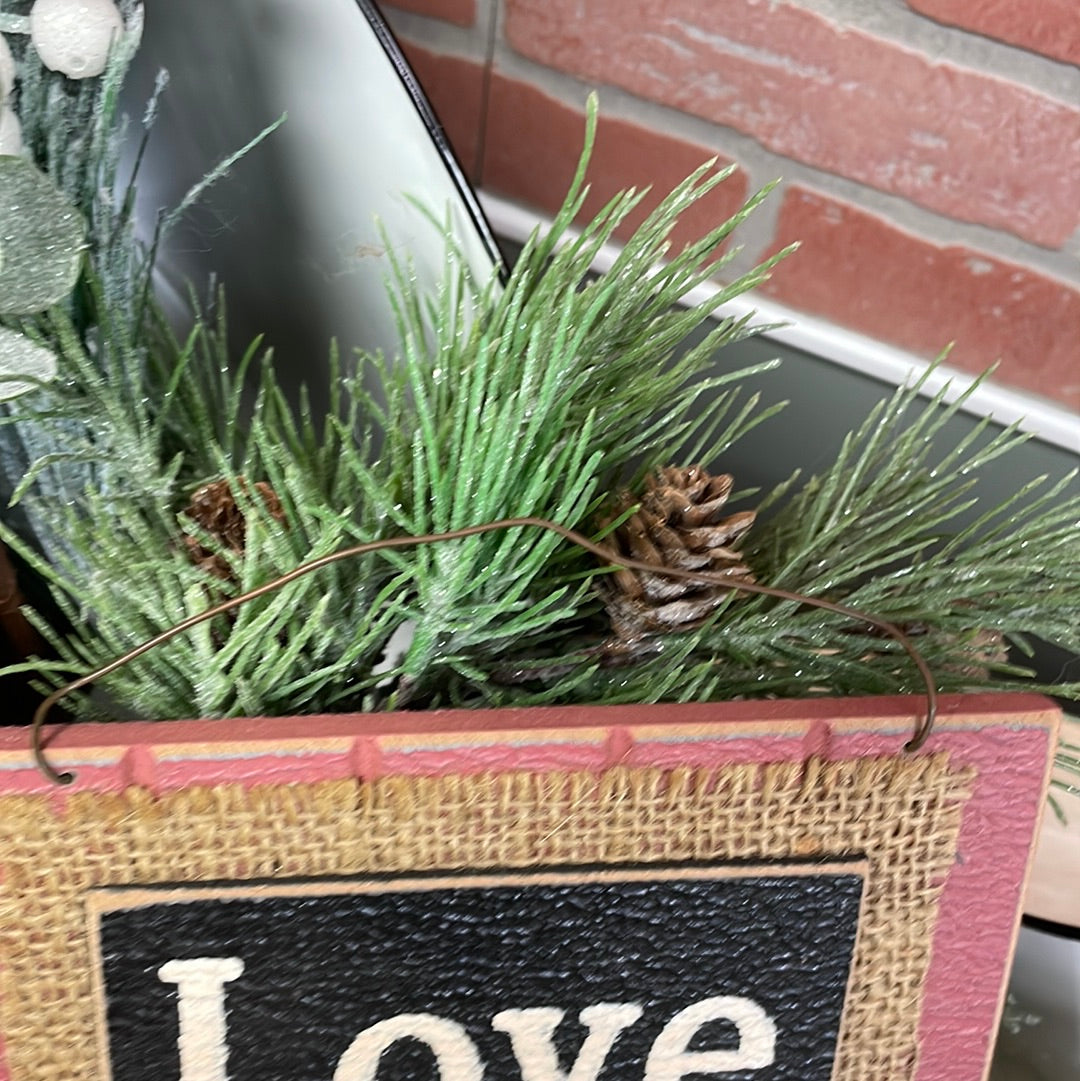 Love Burlap Sign