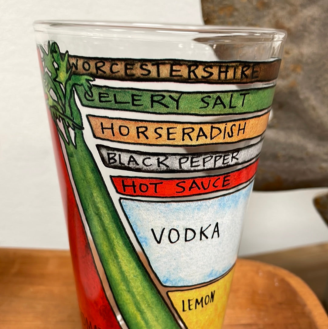 Set of Bloody Mary Glasses Burlap and Daisies